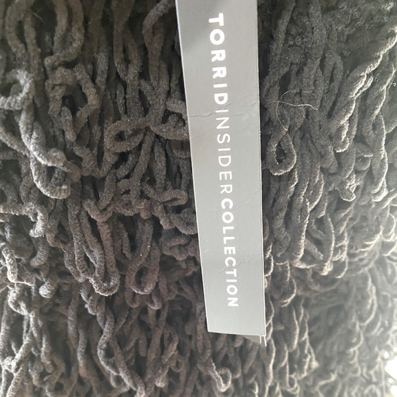 BLACK LOOP KNIT OPEN FRONT CARDIGAN - Picture 9 of 12